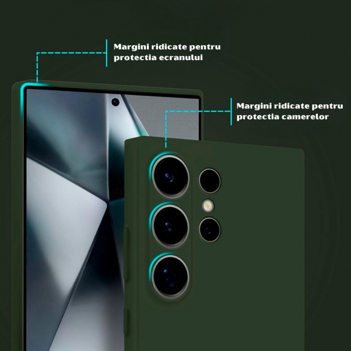 Husa pentru Samsung Galaxy S24 Ultra din sIlicon catifelat cu interior din microfibra si protectie la camere [2]