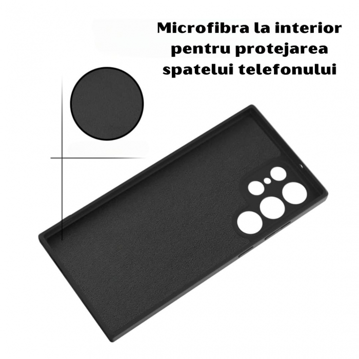 Husa pentru Samsung Galaxy S24 Ultra din sIlicon catifelat cu interior din microfibra si protectie la camere [3]