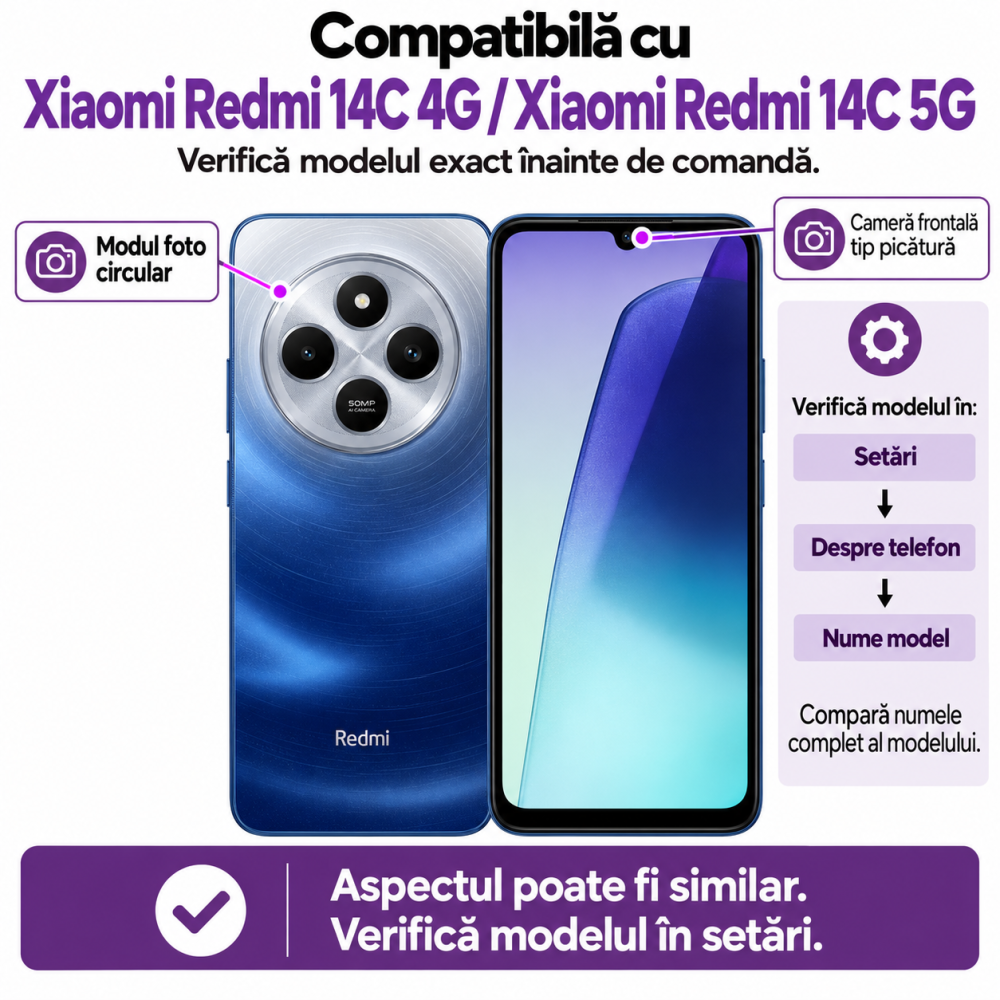 Husa pentru Xiaomi Redmi 14C 4G / 5G cu imprimeu floral, rezistenta la socuri si lovituri - ZetGSM [2]