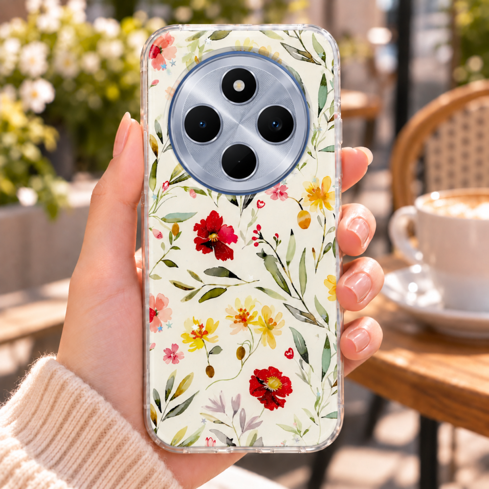 Husa pentru Xiaomi Redmi 14C 4G / 5G cu imprimeu floral, rezistenta la socuri si lovituri - ZetGSM [5]