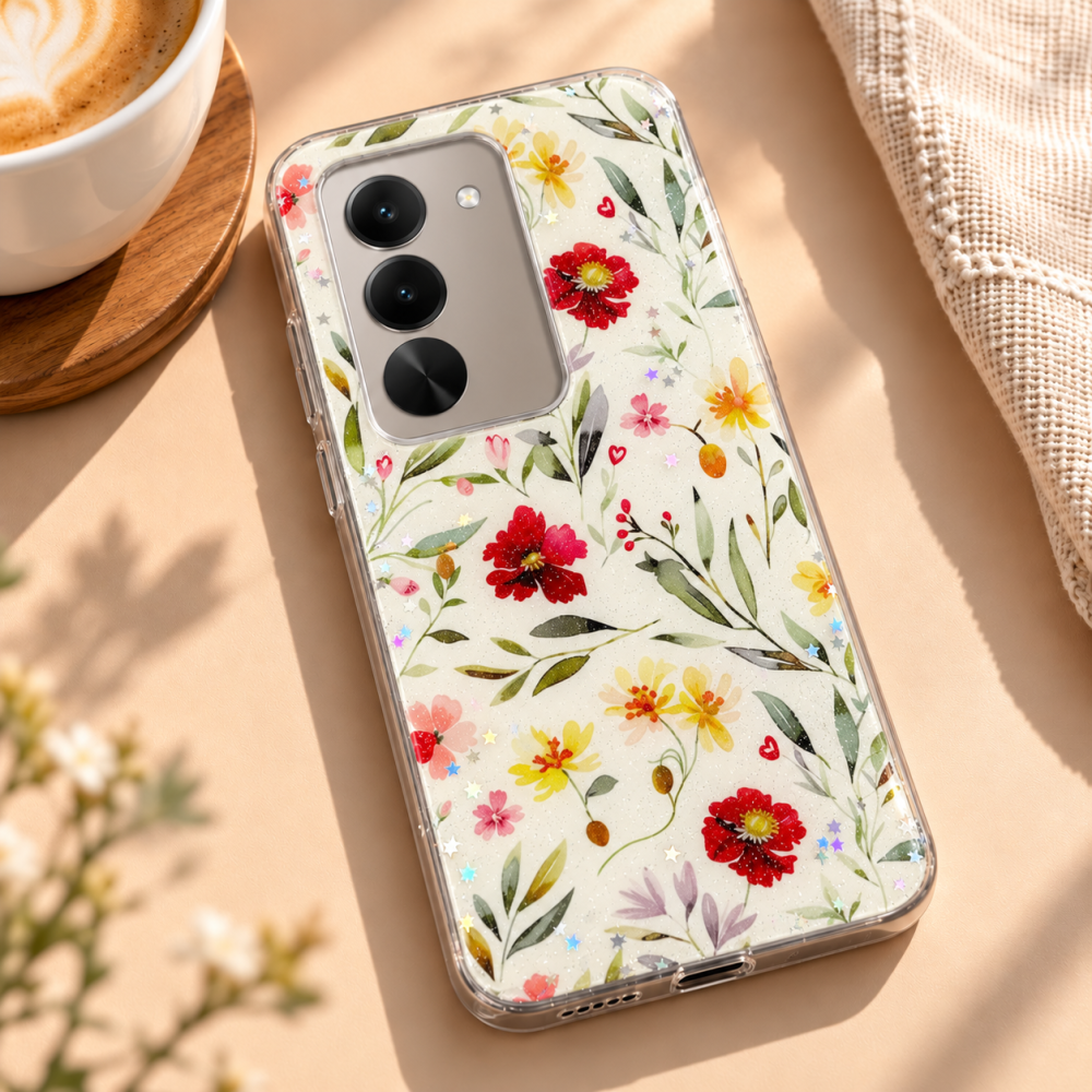 Husa pentru Xiaomi Redmi 15 4G / 5G cu imprimeu floral, rezistenta la socuri si lovituri - ZetGSM [6]