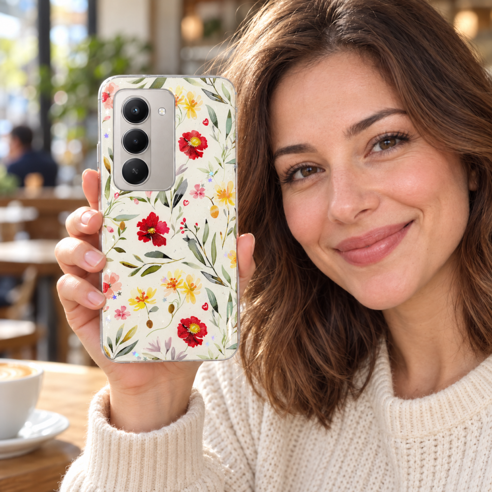 Husa pentru Xiaomi Redmi 15 4G / 5G cu imprimeu floral, rezistenta la socuri si lovituri - ZetGSM [8]