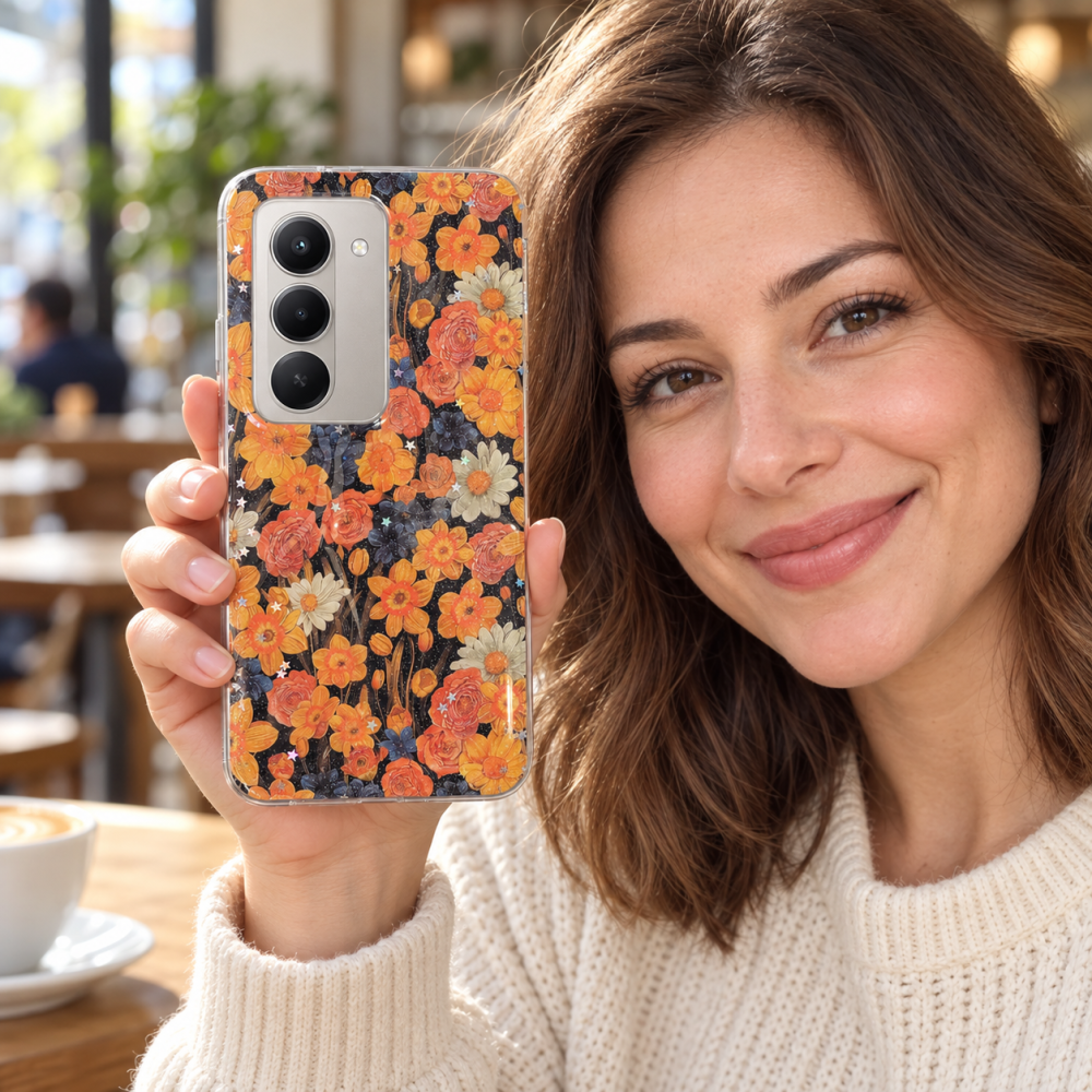 Husa pentru Xiaomi Redmi 15 4G / 5G cu imprimeu floral, rezistenta la socuri si lovituri - ZetGSM [8]
