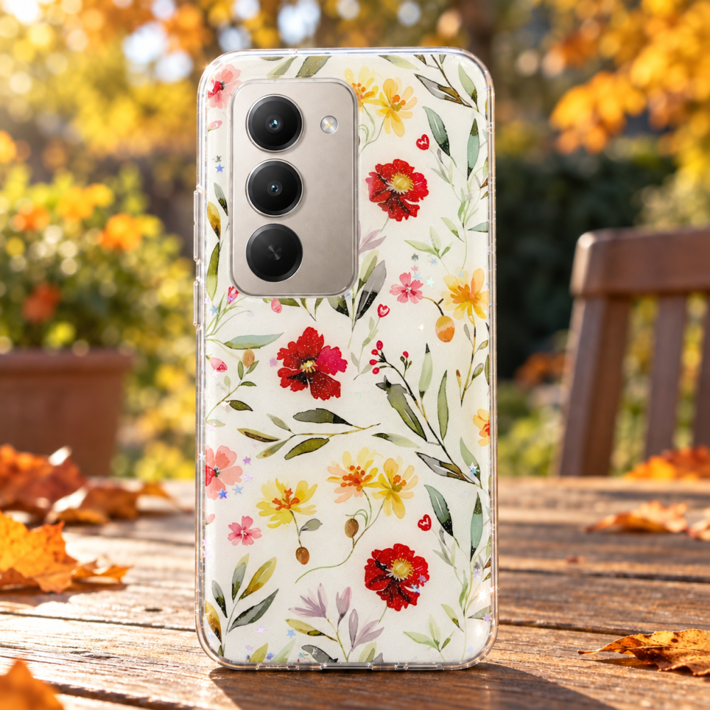 Husa pentru Xiaomi Redmi 15 4G / 5G cu imprimeu floral, rezistenta la socuri si lovituri - ZetGSM [7]