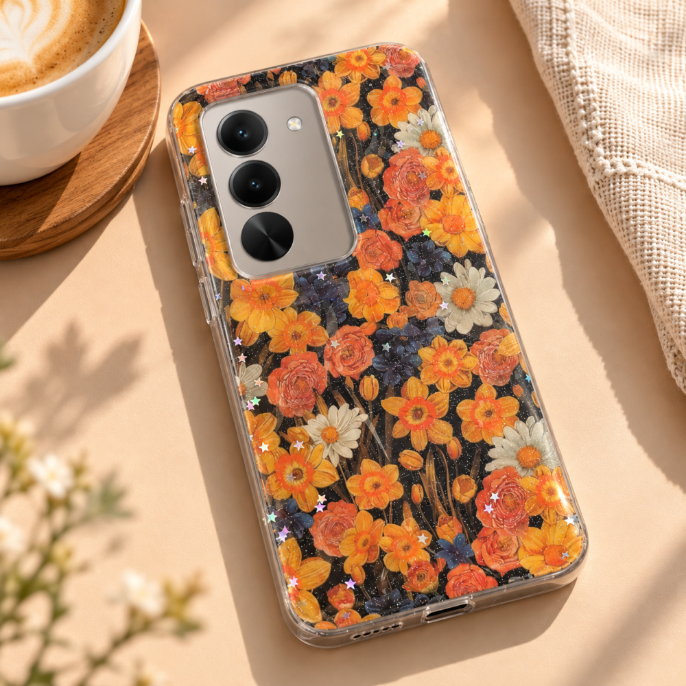 Husa pentru Xiaomi Redmi 15 4G / 5G cu imprimeu floral, rezistenta la socuri si lovituri - ZetGSM [6]