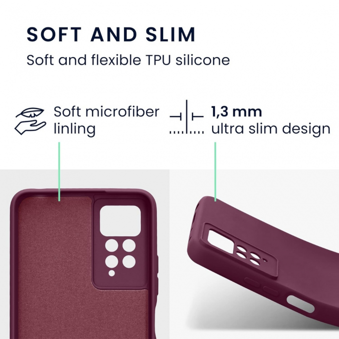 Husa pentru Xiaomi Redmi Note 11 Pro 4G din sIlicon catifelat cu interior din microfibra si protectie la camere [4]