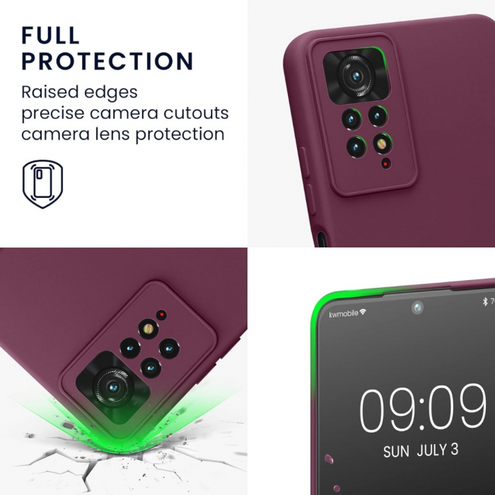 Husa pentru Xiaomi Redmi Note 11 Pro 4G din sIlicon catifelat cu interior din microfibra si protectie la camere [3]