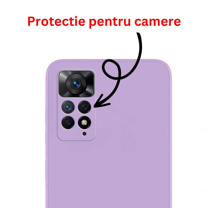 Husa pentru Xiaomi Redmi Note 11 Pro 4G din sIlicon catifelat cu interior din microfibra si protectie la camere [3]