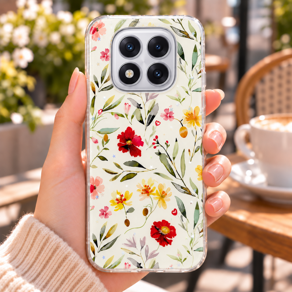 Husa pentru Xiaomi Redmi Note 14 Pro 5G cu imprimeu floral, rezistenta la socuri si lovituri - ZetGSM [5]