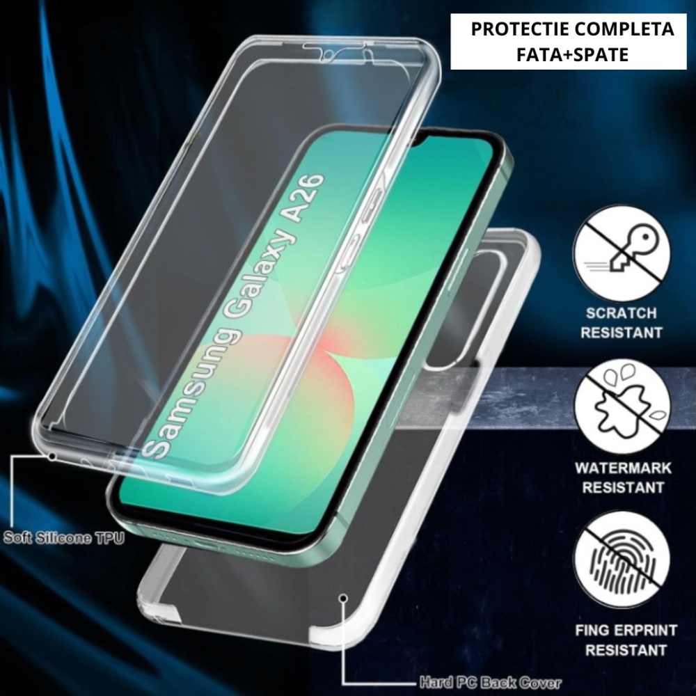 Husa Protectie 360° (Fata+Spate) compatibila Samsung Galaxy A26, Transparanta, [2]