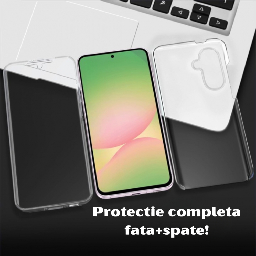 Husa Protectie 360° (Fata+Spate) compatibila Samsung Galaxy A56 5G, Transparanta, Protectie Completa [4]