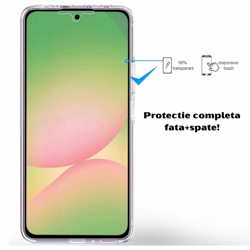 Husa Protectie 360° (Fata+Spate) compatibila Samsung Galaxy A56 5G, Transparanta, Protectie Completa [3]