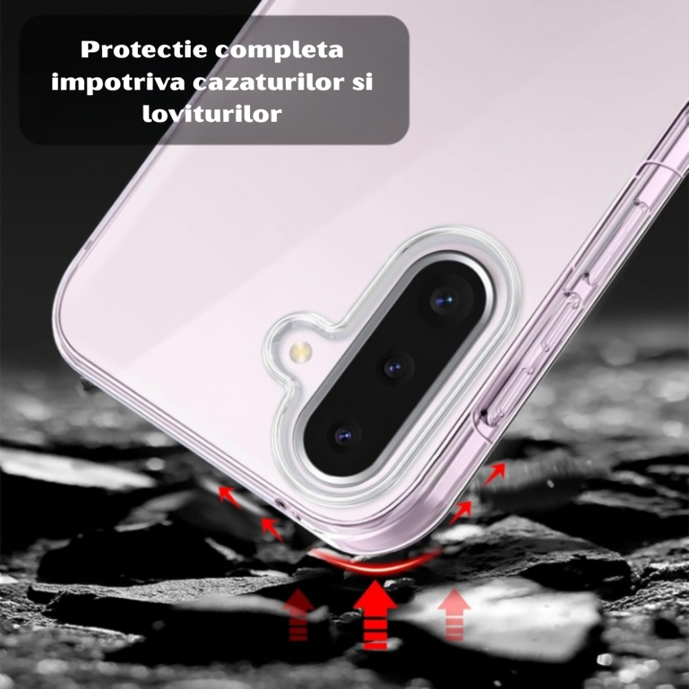 Husa Protectie 360° (Fata+Spate) compatibila Samsung Galaxy A56 5G, Transparanta, Protectie Completa [6]