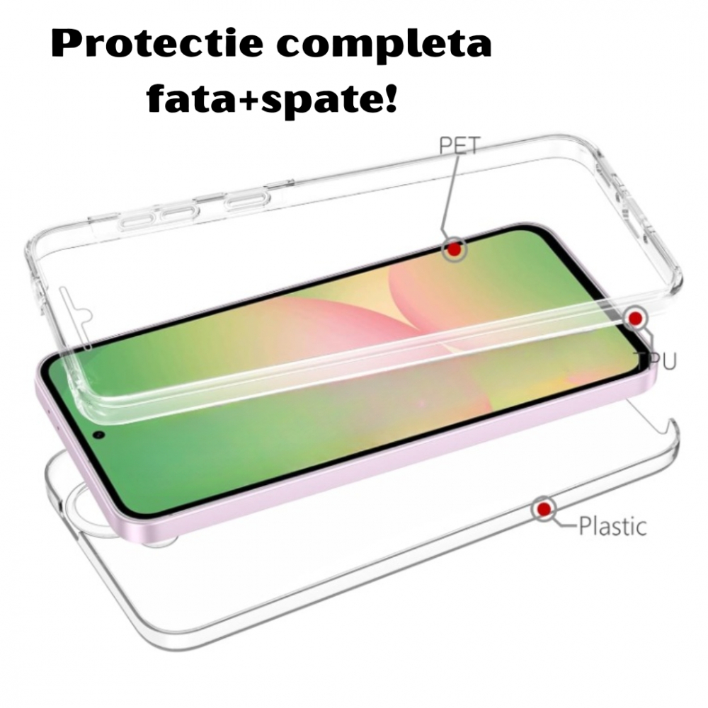 Husa Protectie 360° (Fata+Spate) compatibila Samsung Galaxy A56 5G, Transparanta, Protectie Completa [2]