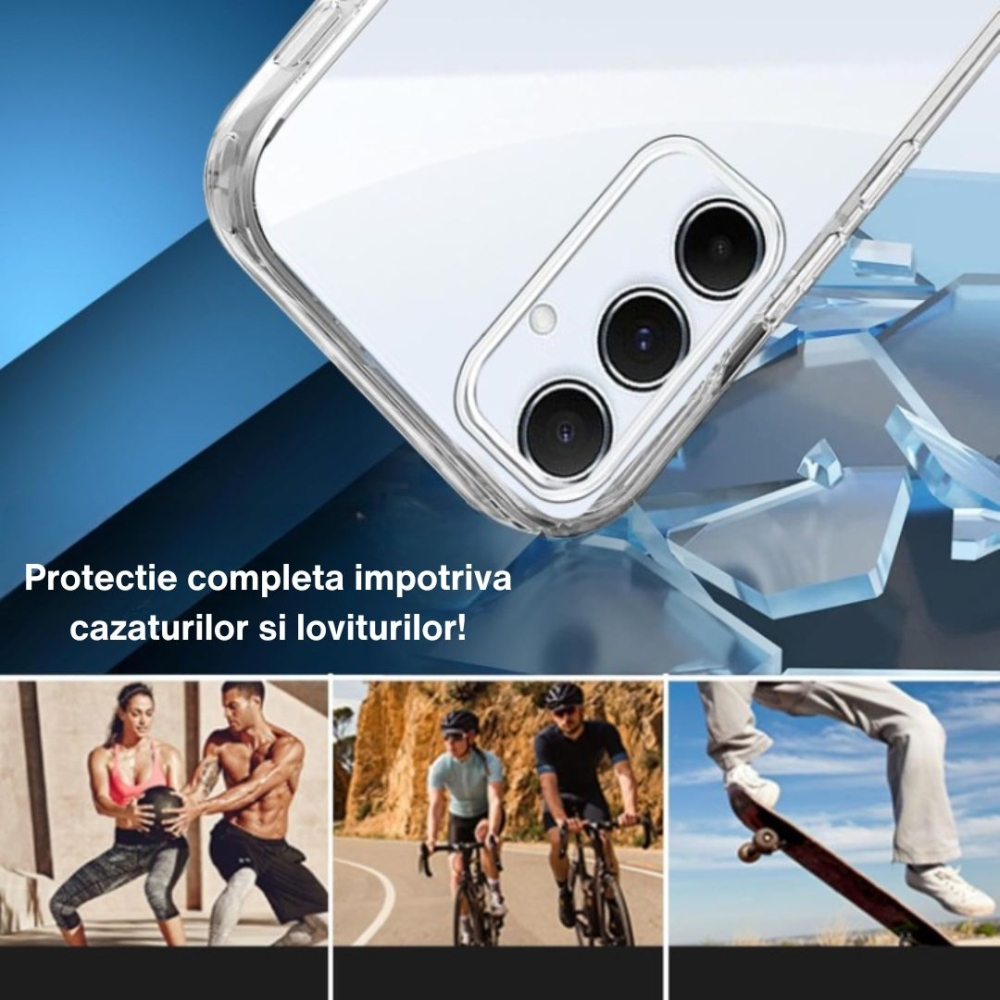 Husa Protectie 360° (Fata+Spate) compatibila Samsung Galaxy A55 5G, Transparanta, Protectie Completa [3]