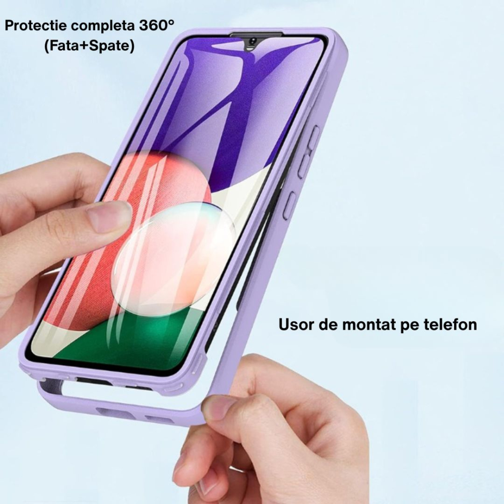 Husa Protectie 360° (Fata + Spate) pentru Honor Magic8 Lite, Transparenta cu Margini Negre – Protectie Completa [4]