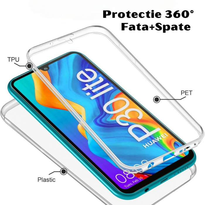 Husa protectie 360 (fata+spate) pentru Huawei P30 Lite - Transparenta [3]