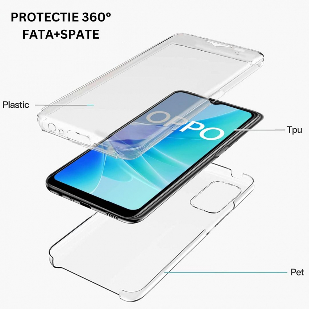 Husa Protectie 360° (Fata+Spate) pentru Oppo A77 5G, Transparanta [3]
