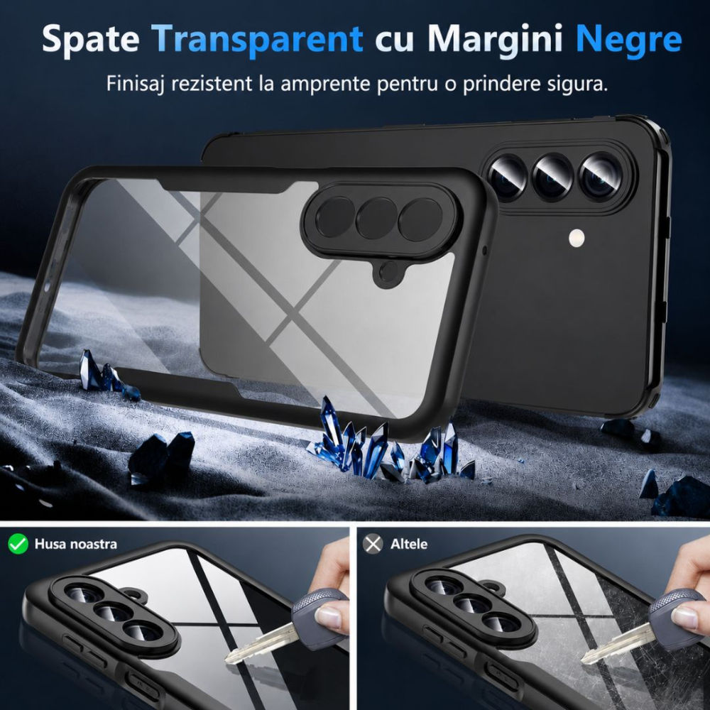 Husa protectie 360 pentru Samsung Galaxy A27 5G transparenta cu margini negre [7]