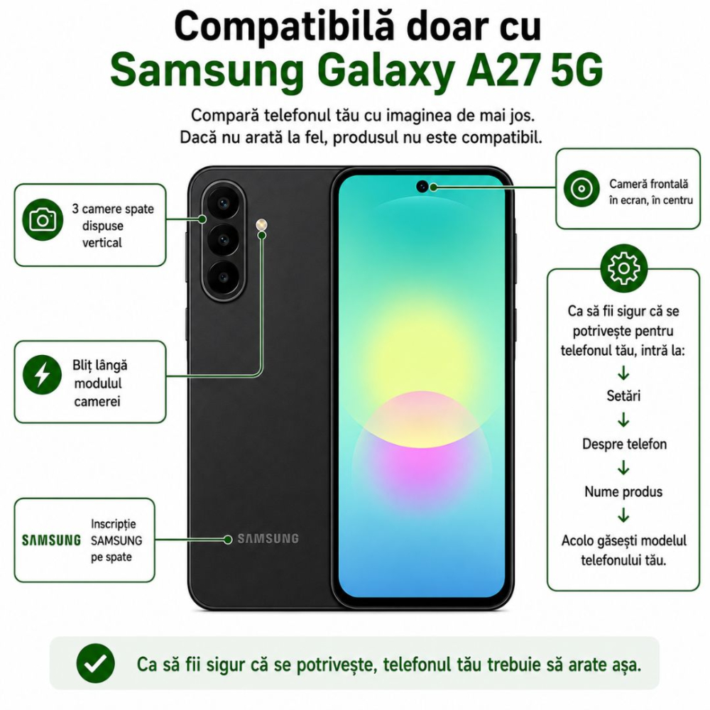 Husa protectie 360 pentru Samsung Galaxy A27 5G transparenta cu margini negre [2]