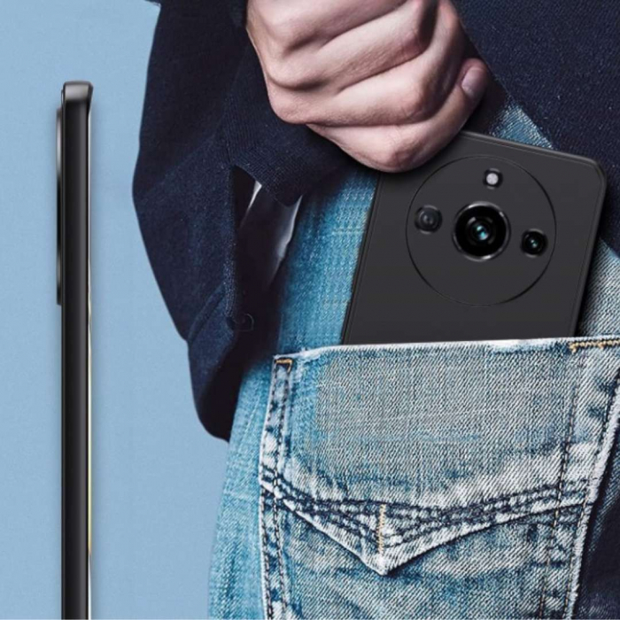 Husa silicon compatibila Realme 11 Pro Plus cu protectie camera - Negru [4]