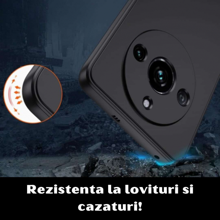 Husa silicon compatibila Realme 11 Pro Plus cu protectie camera - Negru [2]