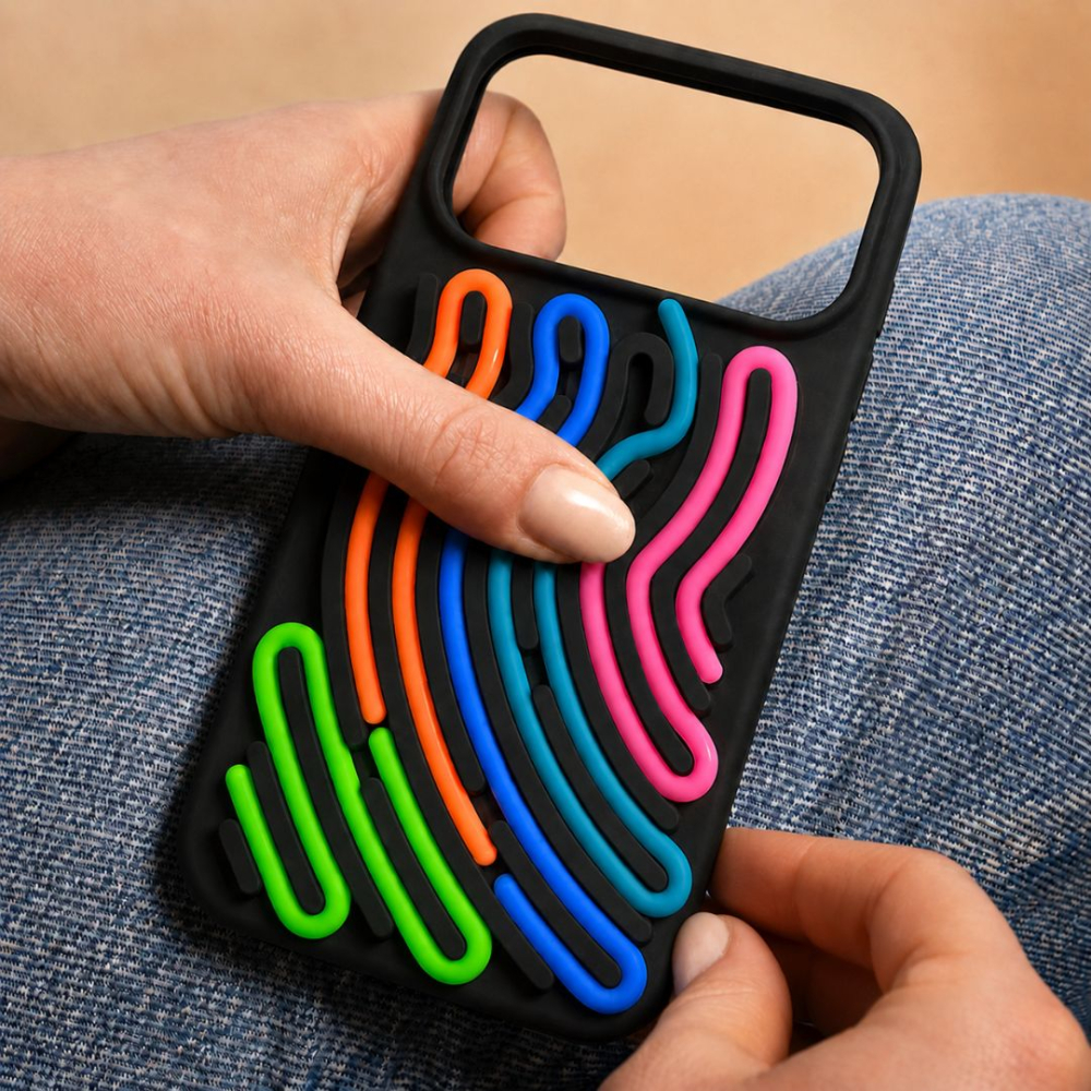 Husa silicon pentru iPhone 17 Pro Max cu snururi colorate si interior din microfibra [4]