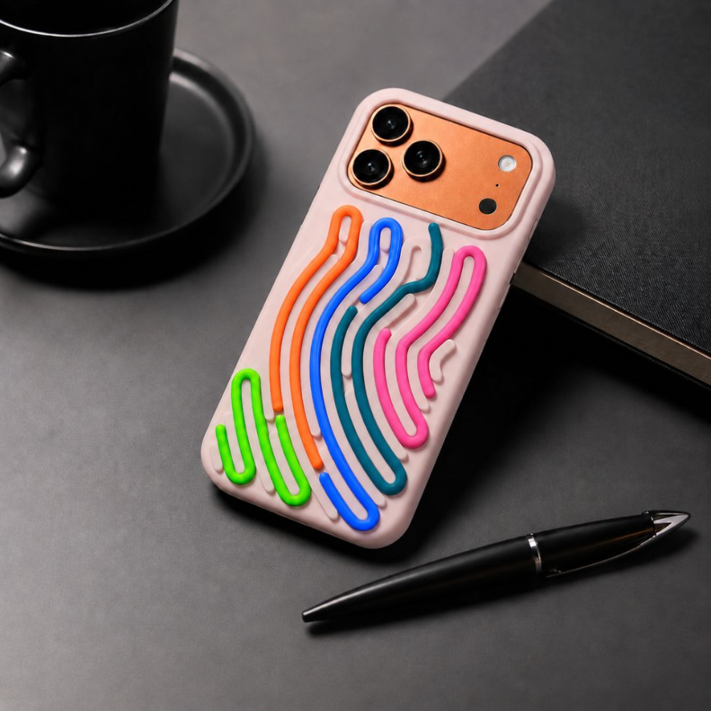 Husa silicon pentru iPhone 17 Pro Max cu snururi colorate si interior din microfibra [7]