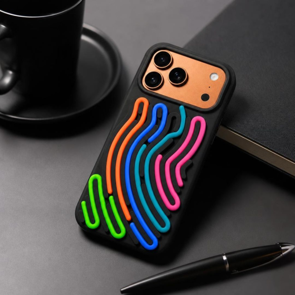 Husa silicon pentru iPhone 17 Pro Max cu snururi colorate si interior din microfibra [7]