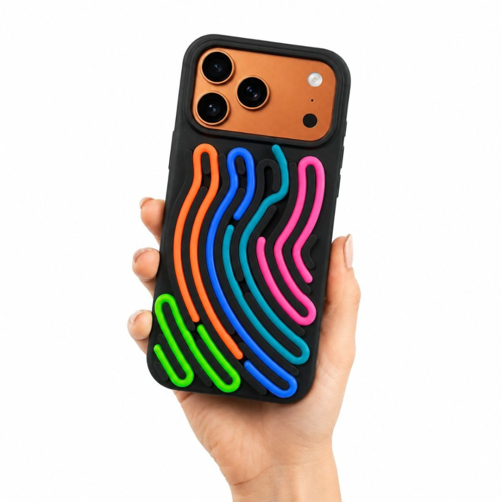 Husa silicon pentru iPhone 17 Pro Max cu snururi colorate si interior din microfibra [6]