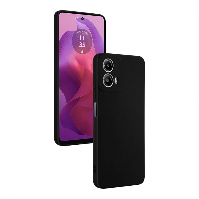 Husa silicon pentru Motorola Moto G04 cu protectie camere - Negru [5]