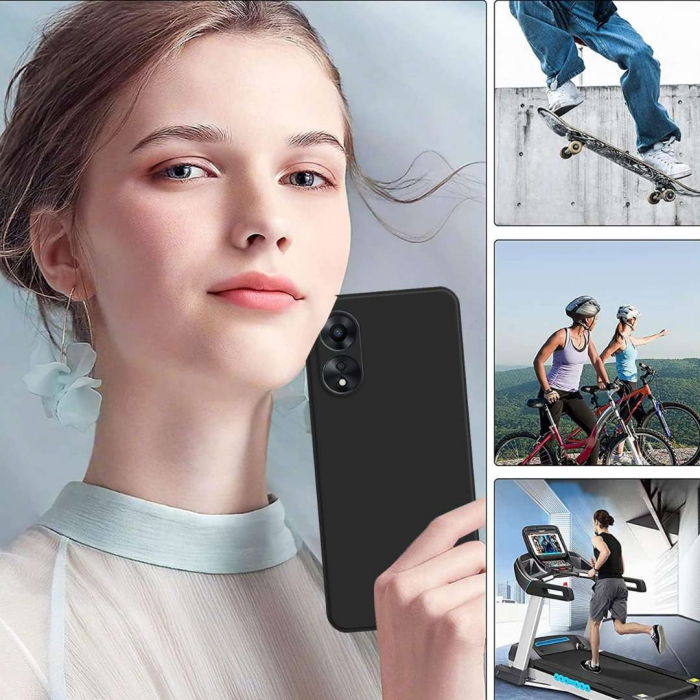 Husa silicon pentru Oppo A78 5G cu protectie camere - Negru [5]