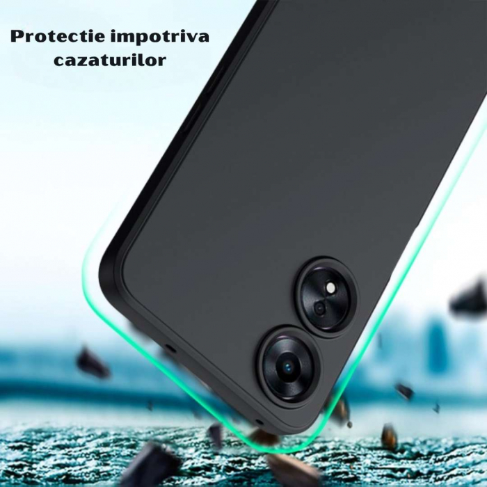 Husa silicon pentru Oppo A78 5G cu protectie camere - Negru [2]