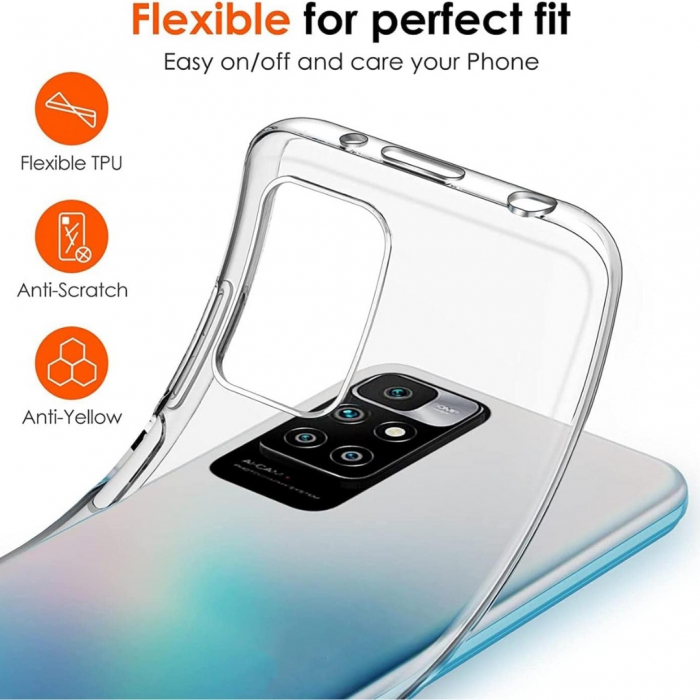 Husa din silicon pentru  Xiaomi Redmi Note 11 4G - Transparenta [2]