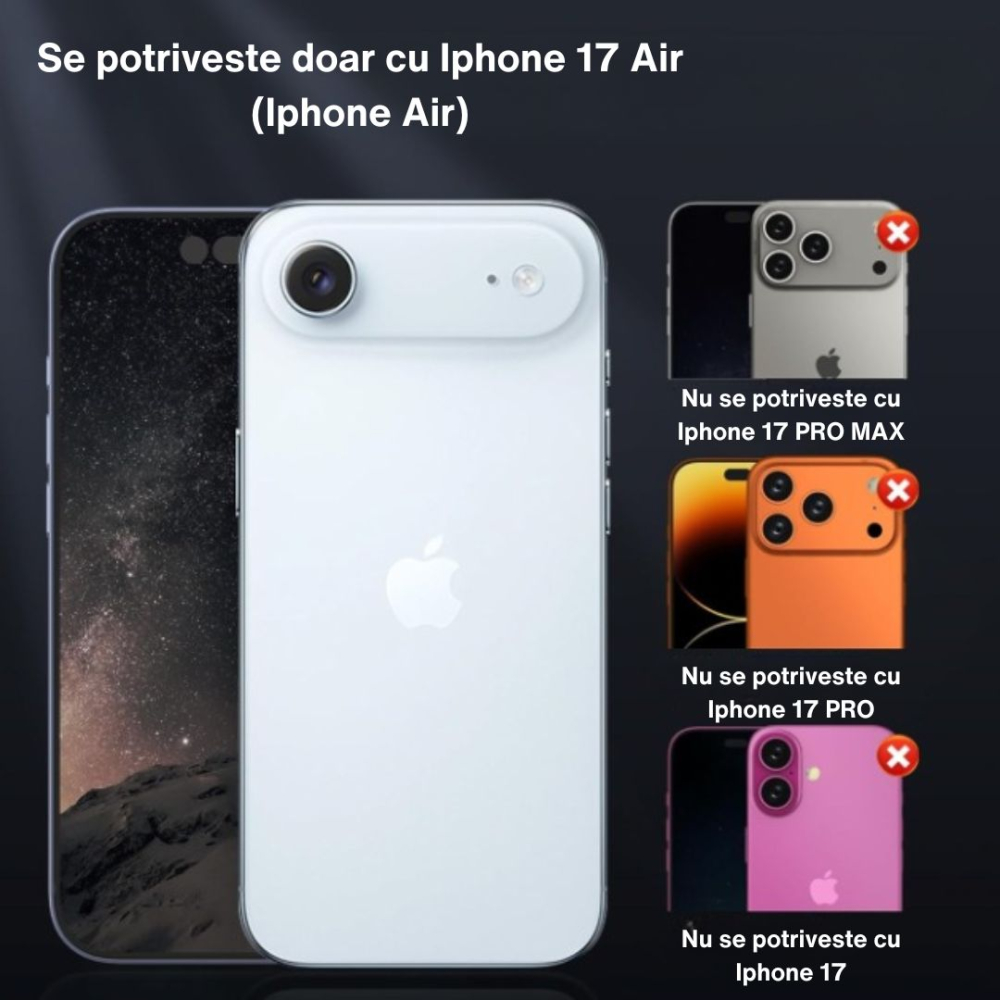 Husa Spate Transparentă pentru iPhone 17 Air – Rezistentă la Șocuri și Zgârieturi [7]