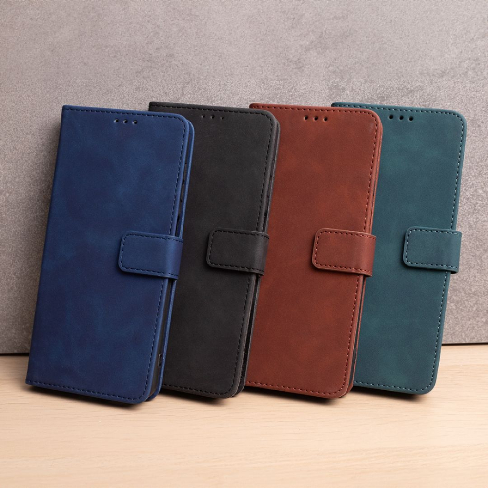 Husa tip carte pentru Motorola Moto E13 Smart Velvet cu suport si buzunare pentru carduri - Piele Ecologica Mata [8]