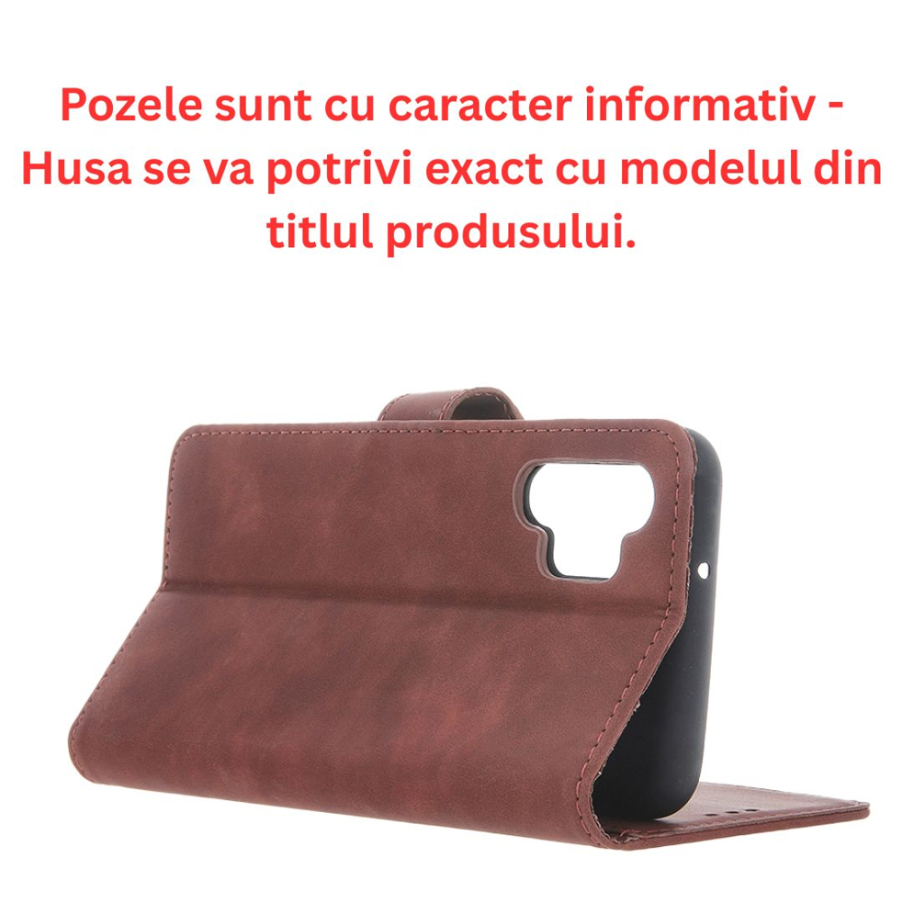 Husa tip carte pentru Motorola Moto E13 Smart Velvet cu suport si buzunare pentru carduri - Piele Ecologica Mata [2]