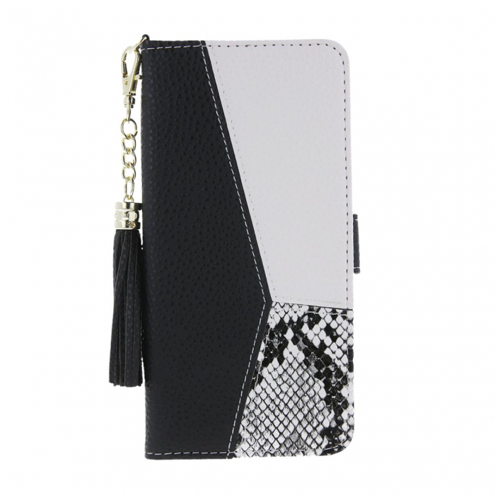 Husa tip carte pentru Oppo A17 cu inchidere magnetica Charms - Negru [2]