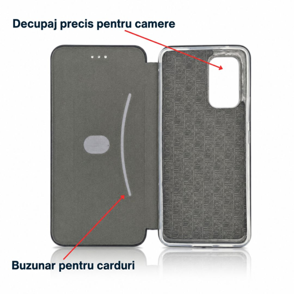Husa tip carte pentru Samsung Galaxy A53 5G cu inchidere magnetica, Rezistenta la socuri, Functie de suport, Protectie completa (fata+spate) - Negru [2]