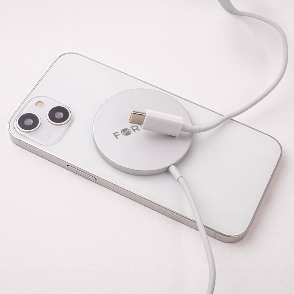 Incarcator Wireless Forever 15W - Incarcare Rapida - Compatibil Huse MagSafe - Gri [2]