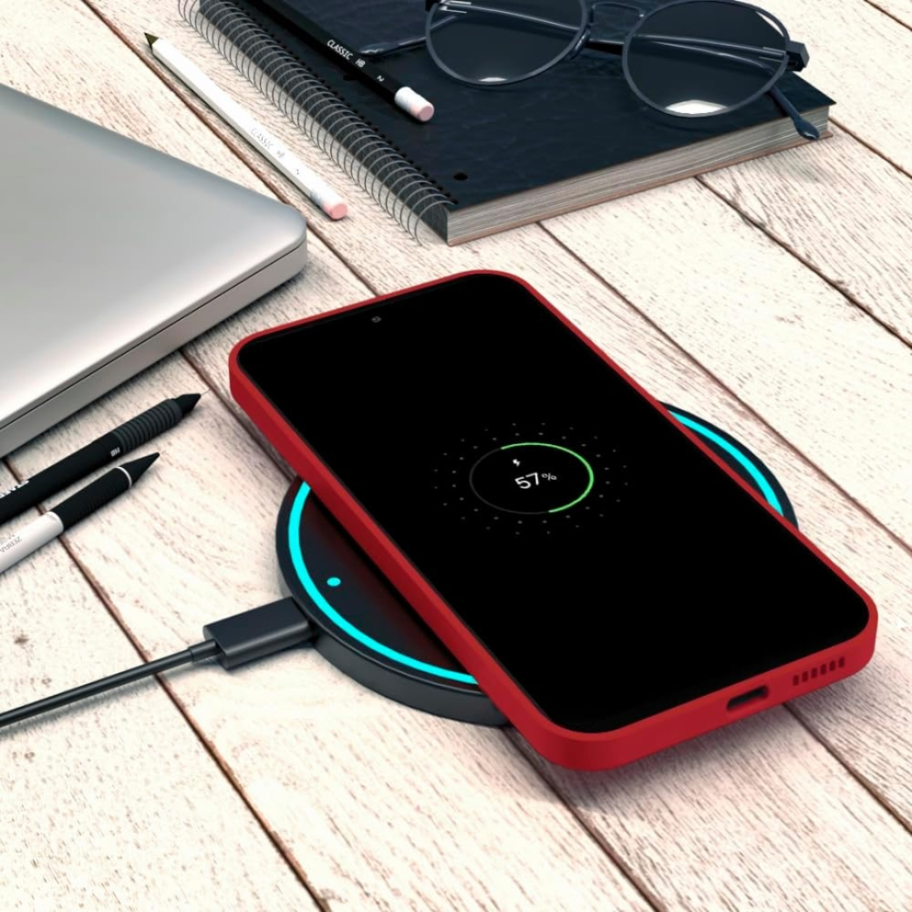 Pachet protectie completa pentru Samsung Galaxy S22 - Husa silicon + Folie protectie sticla - Rosu [8]