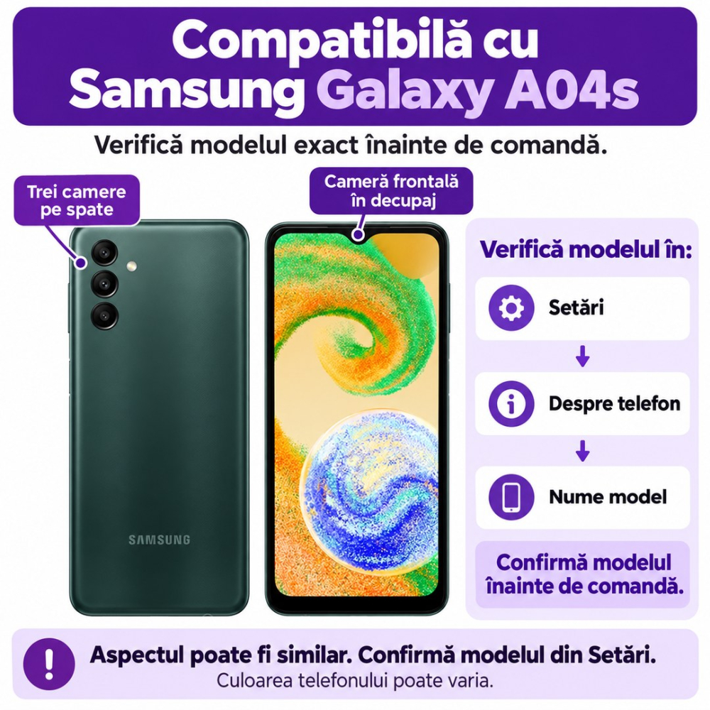 Set 2 Folii de Sticla Privacy pentru Samsung Galaxy A04s - Full Glue - Kit Montare Inclus [2]