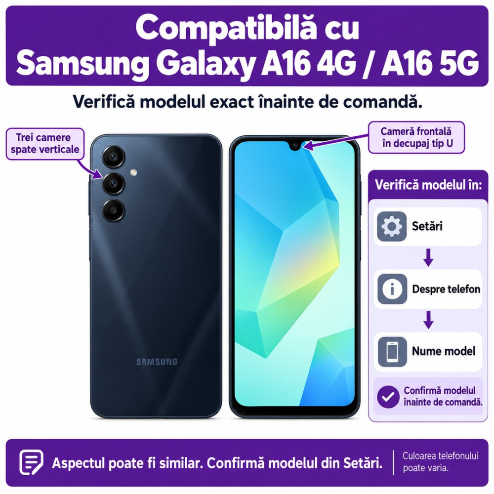 Set 2 Folii de Sticla Privacy pentru Samsung Galaxy A16 4G / A16 5G - Full Glue - Kit Montare Inclus - ZetGSM [2]