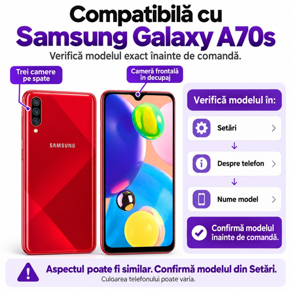Set 2 Folii de Sticla Privacy pentru Samsung Galaxy A70s - Full Glue - Kit Montare Inclus - ZetGSM [2]