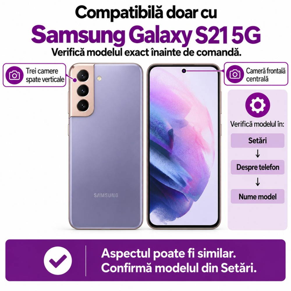 Folie sticla privacy pentru Samsung Galaxy S21 5G - Full glue [2]
