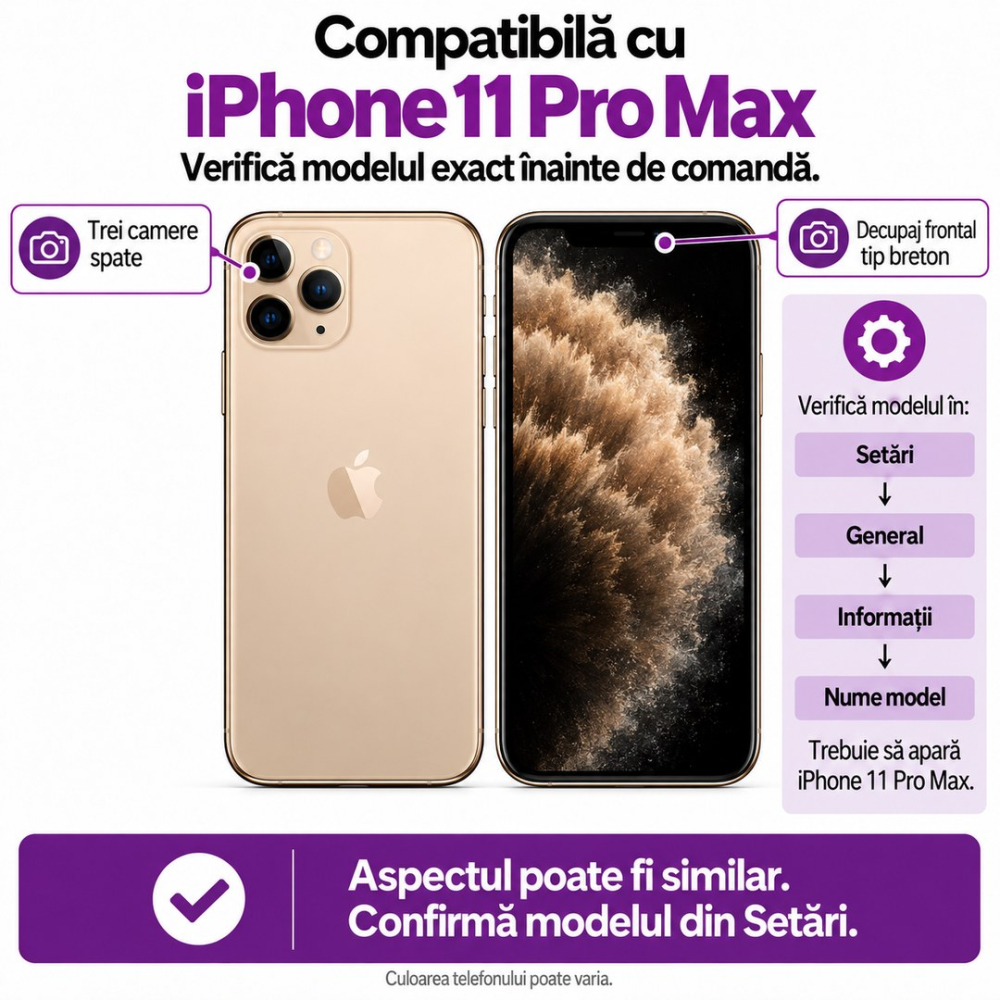Set 2 Folii de Sticla Securizata Privacy pentru iPhone 11 Pro Max cu Kit Montare Inclus - Adeziv pe toata suprafata - ZetGSM [2]