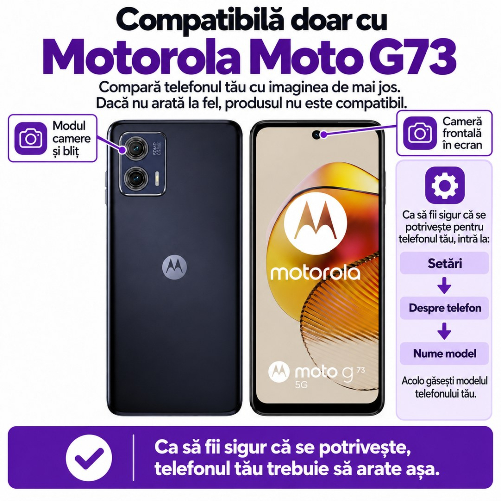 Set 2 Folii de Sticla Transparente pentru Motorola G73 - Full Glue - Kit Montare Inclus [2]