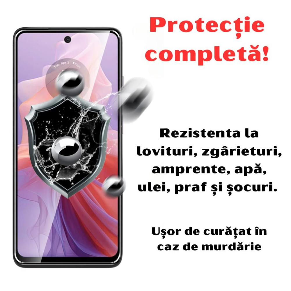 Set 2 Folii de Sticla Transparente pentru Motorola Moto E14 - Full Glue - Kit Montare Inclus [3]