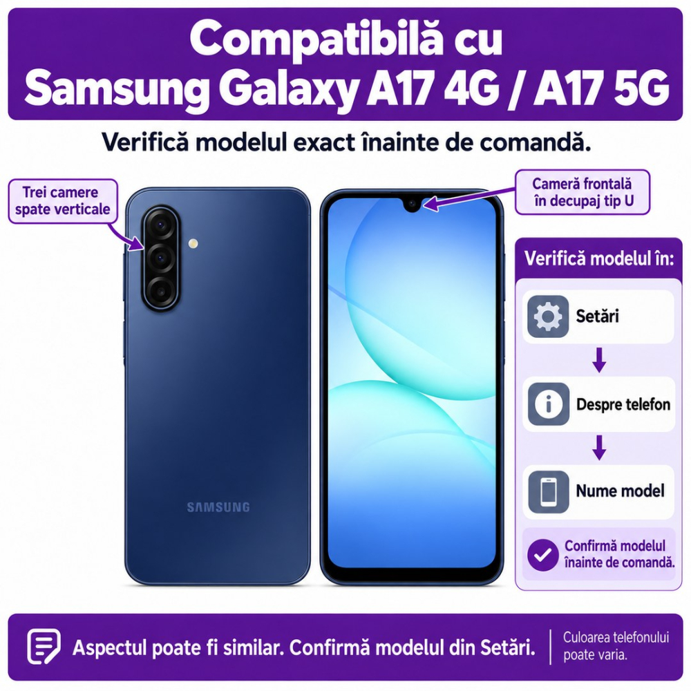 Set 2 Folii de Sticla Transparente pentru Samsung Galaxy A17 4G / A17 5G - Full Glue - Kit Montare Inclus - ZetGSM [2]