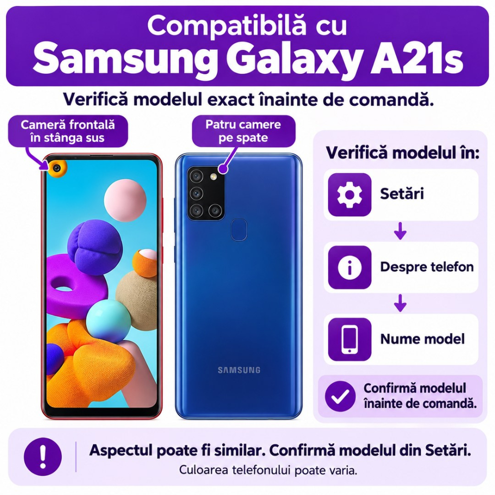 Set 2 Folii de Sticla Transparente pentru Samsung Galaxy A21s - Full Glue - Kit Montare Inclus [2]